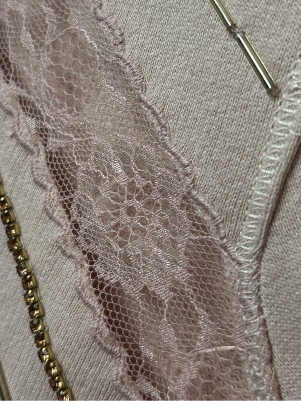 Anthropologie Blush Pink Crewneck Sweater with Satin Detail - Picture 7 of 8